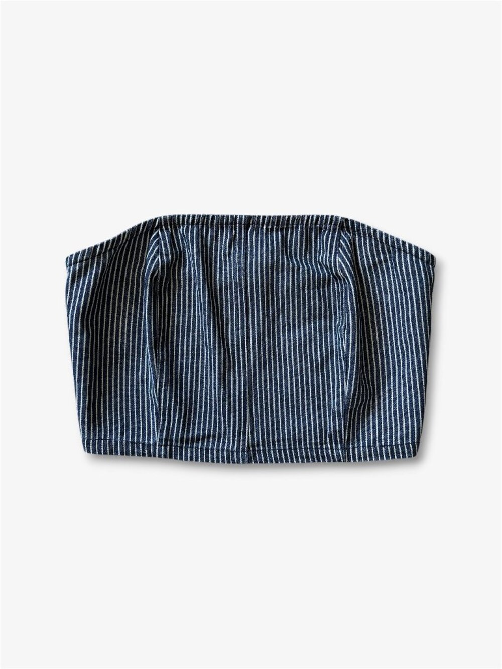 PacSun LA Hearts Blue Hickory Stripe Denim Tube Top Y2K Americana Womens XS